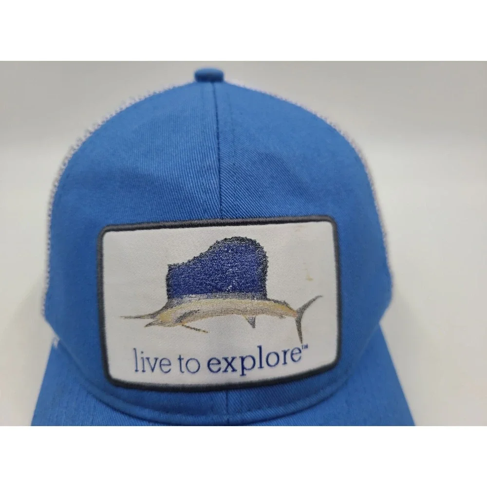 Magellan Outdoors‎ Live to Explore Mesh Trucker Snapback Hat Cap Men Women Blue